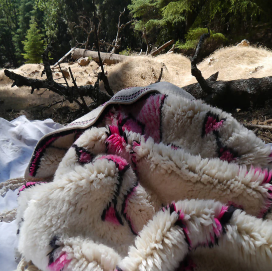 PINK AZILAL RUG WITH AMAZIGH SYMBOL