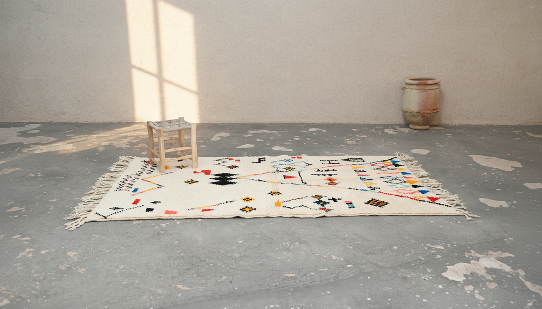 Ivory Sketchbook – Handmade Moroccan Rug