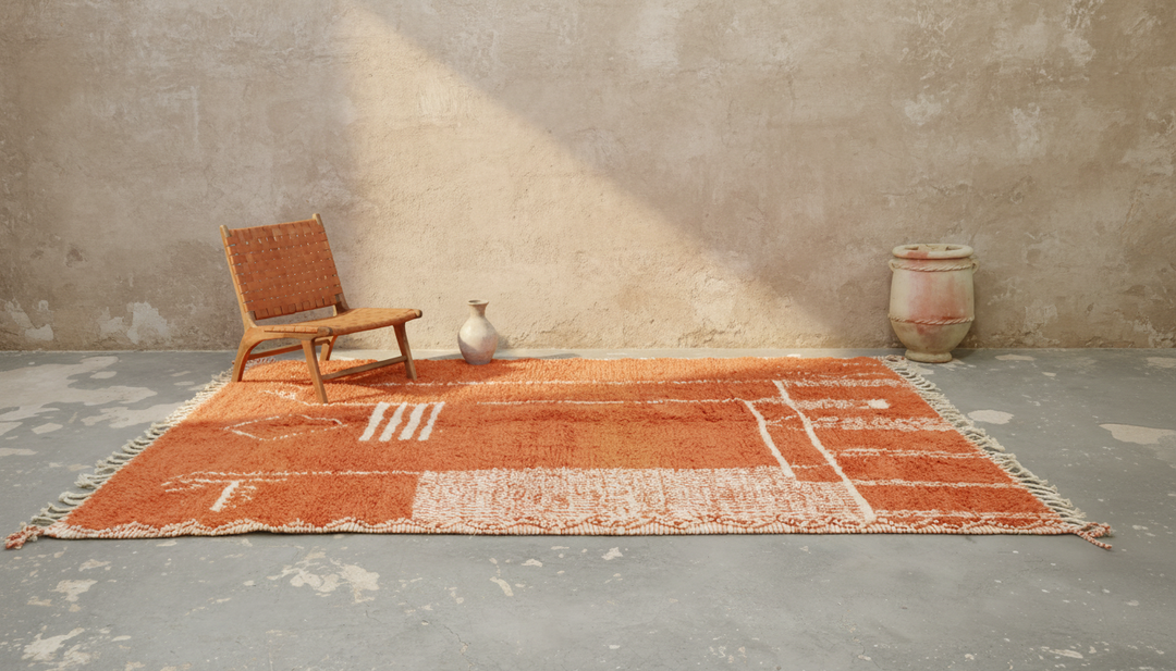 Terracotta Horizon – Handmade Moroccan Rug