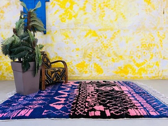 Midnight Rose – Handmade Moroccan Rug