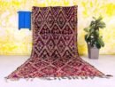 Burgundy Lattice – Handmade Moroccan Rug