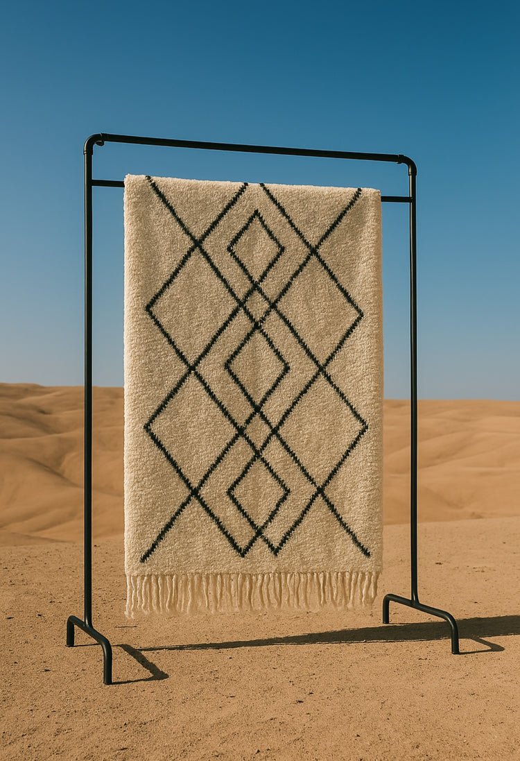 Sand Lattice – Handmade Moroccan Rug