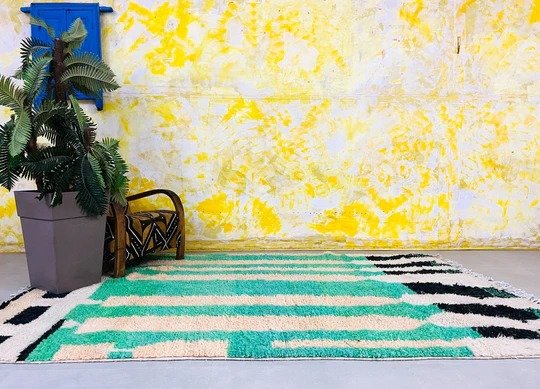 Emerald Columns – Handmade Moroccan Rug
