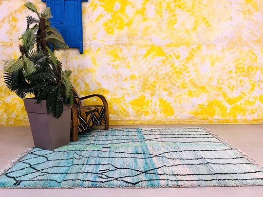Lagoon Lattice – Handmade Moroccan Rug