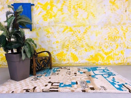 Blue Patchwork – Handmade Moroccan Rug